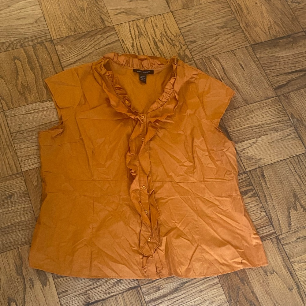 Ashley Stewart orange work blouse